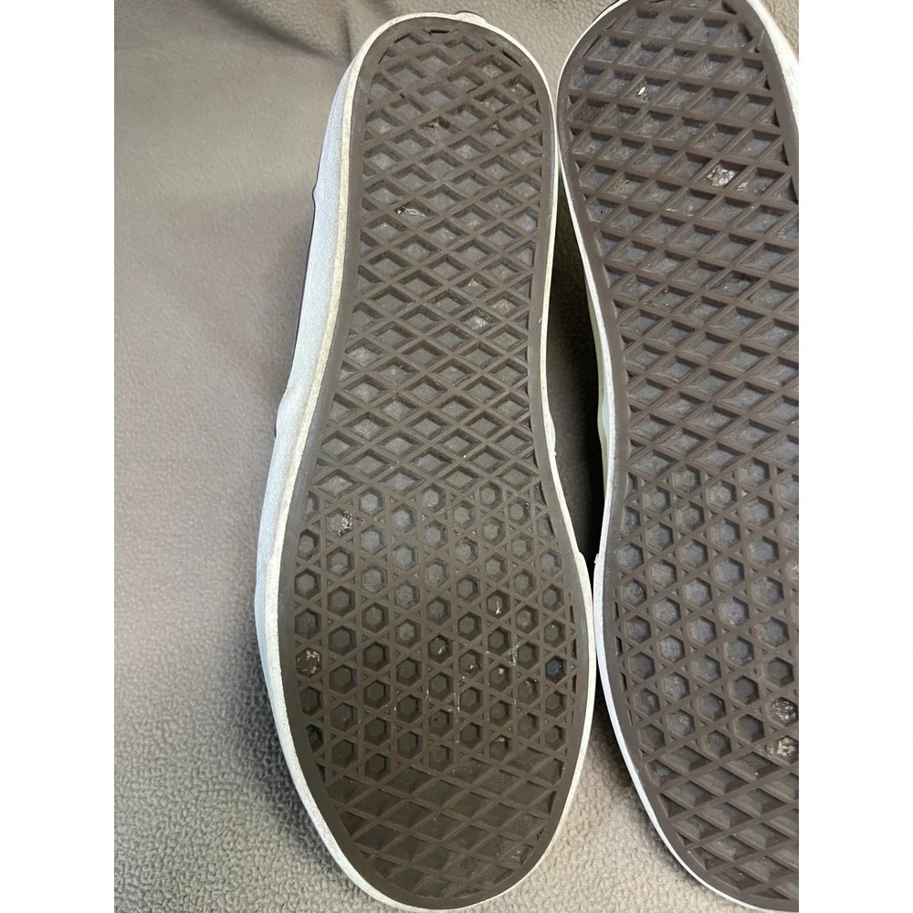 Vans Off The Wall Mens 9 Charcoal Grey Brown‎ Canvas Low Top Skate Shoes